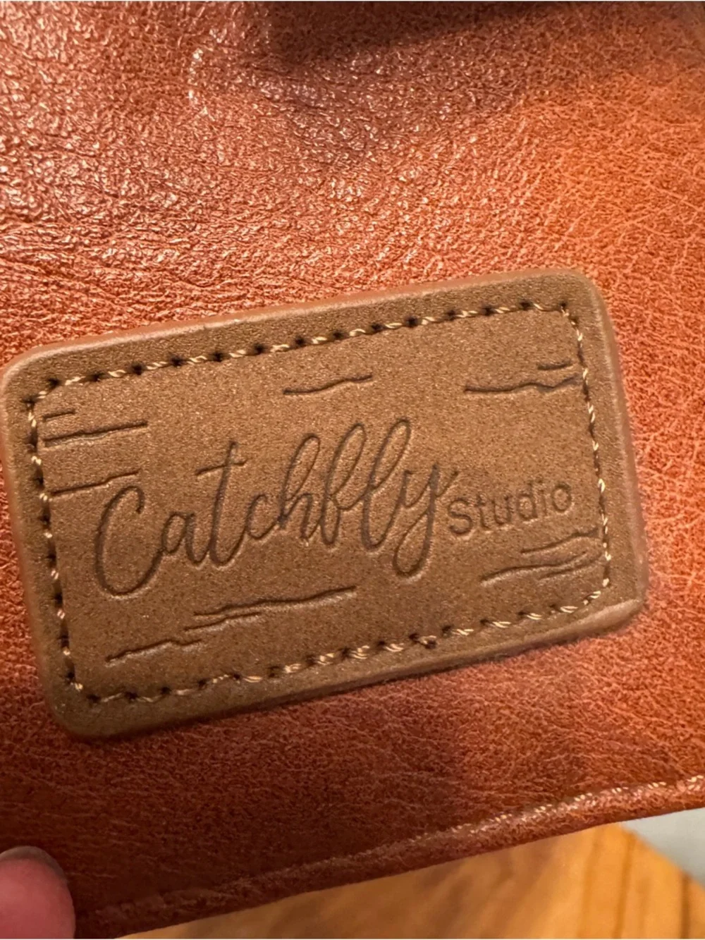 Catchfly Studio Brown Western Leather Pony Hair Patchwork Wallet Wristlet New